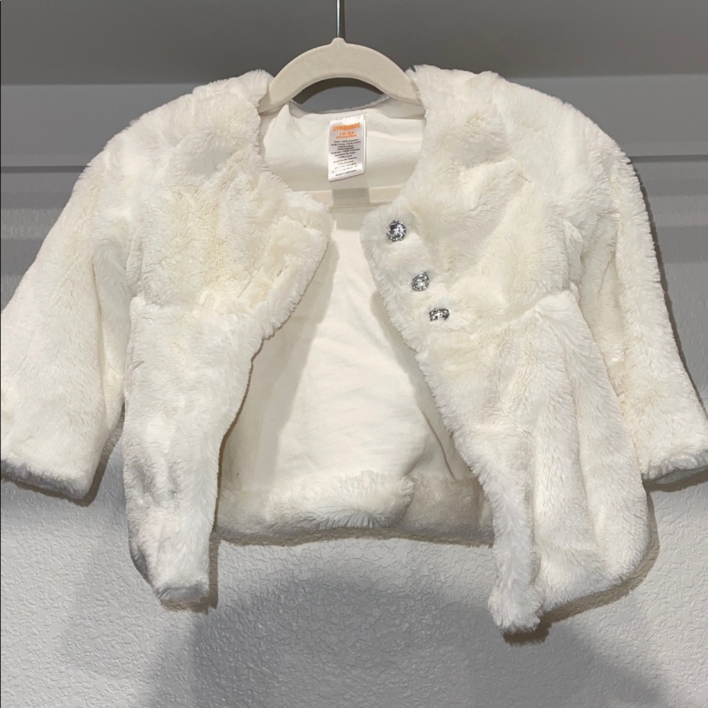 White Faux Fur coat 12-24m
